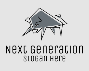 Minimal Gray Bull logo design