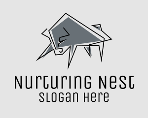 Minimal Gray Bull logo design