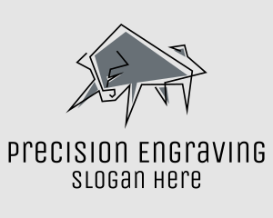 Minimal Gray Bull logo design