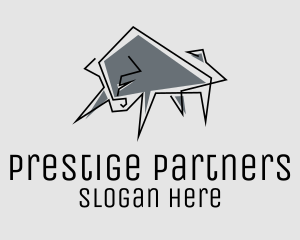 Minimal Gray Bull logo design