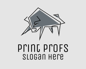 Minimal Gray Bull logo design