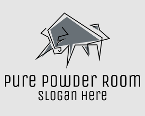 Minimal Gray Bull logo design