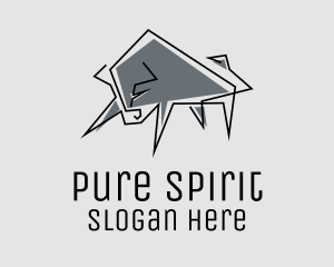 Minimal Gray Bull logo design