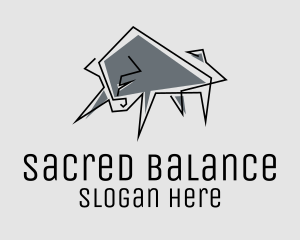 Minimal Gray Bull logo design