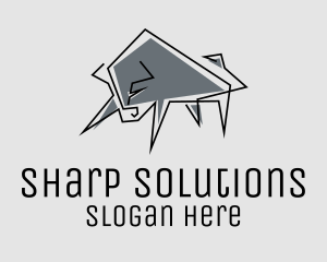 Minimal Gray Bull logo design