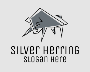 Minimal Gray Bull logo design