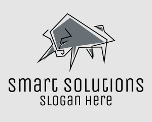 Minimal Gray Bull logo design