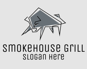 Minimal Gray Bull logo design