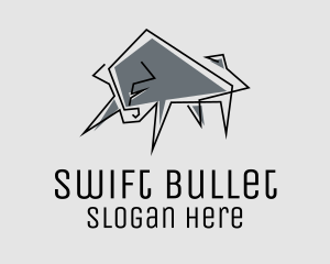 Minimal Gray Bull logo design