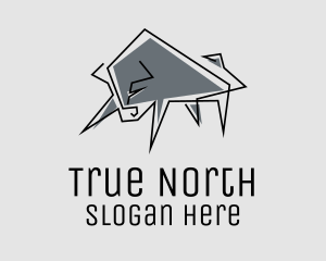 Minimal Gray Bull logo design