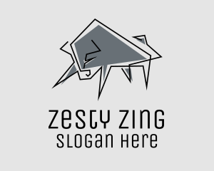 Minimal Gray Bull logo design