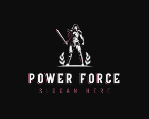 Strong Warrior Woman logo design