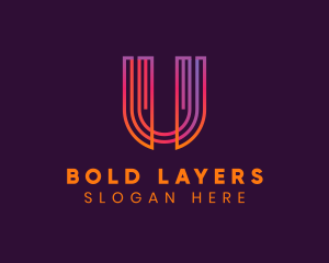 Gradient Modern Letter U logo design