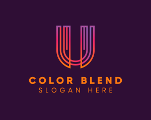 Gradient Modern Letter U logo