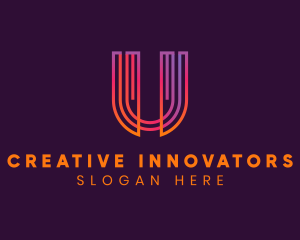 Gradient Modern Letter U logo design