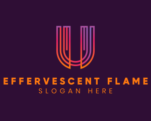 Gradient Modern Letter U logo design