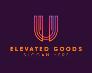 Gradient Modern Letter U logo design