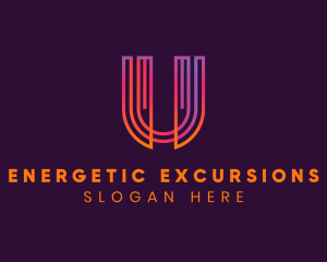 Gradient Modern Letter U logo design