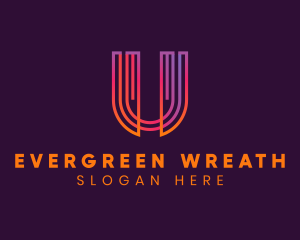 Gradient Modern Letter U logo design