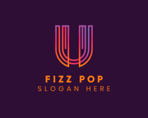 Gradient Modern Letter U logo design