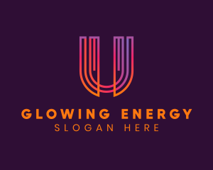 Gradient Modern Letter U logo design