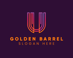 Gradient Modern Letter U logo design