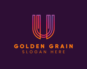 Gradient Modern Letter U logo design