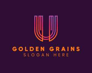 Gradient Modern Letter U logo design