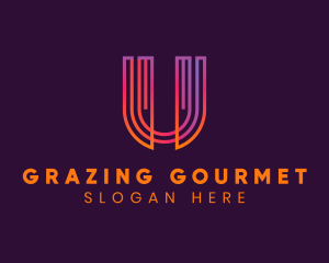 Gradient Modern Letter U logo design