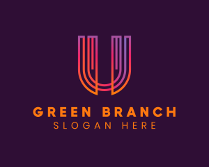 Gradient Modern Letter U logo design