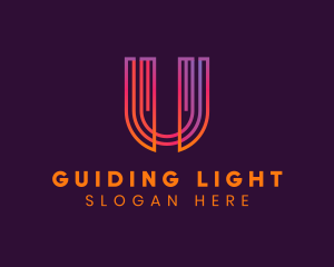 Gradient Modern Letter U logo design