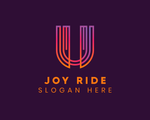 Gradient Modern Letter U logo design