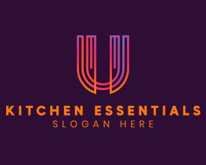 Gradient Modern Letter U logo design