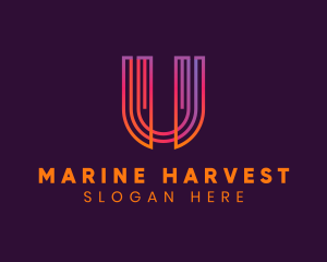 Gradient Modern Letter U logo design