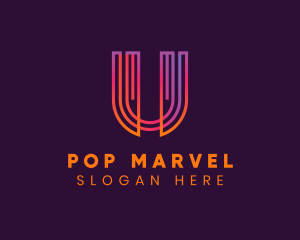 Gradient Modern Letter U logo design