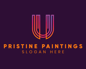 Gradient Modern Letter U logo design