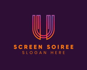 Gradient Modern Letter U logo design