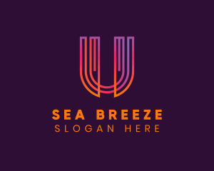 Gradient Modern Letter U logo design