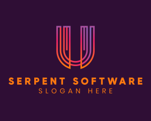 Gradient Modern Letter U logo design