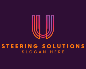 Gradient Modern Letter U logo design