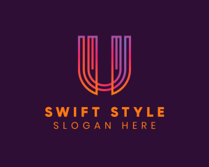 Gradient Modern Letter U logo design