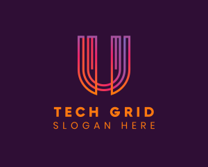 Gradient Modern Letter U logo design