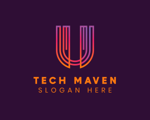 Gradient Modern Letter U logo design