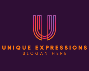 Gradient Modern Letter U logo design