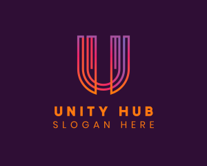 Gradient Modern Letter U logo design