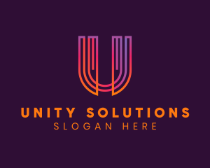 Gradient Modern Letter U logo design