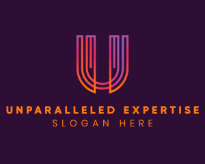 Gradient Modern Letter U logo design