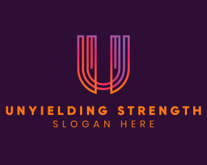 Gradient Modern Letter U logo design