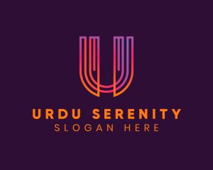 Gradient Modern Letter U logo design