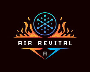 Ice Fire Hvac logo design